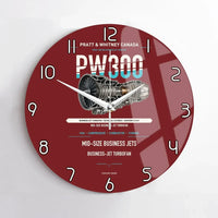 Thumbnail for PW300 design on dark red no frame wall clock
