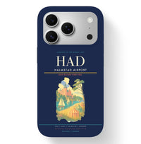 Thumbnail for Halmstad Airport (HAD) design on navy blue iPhone 17 Pro MagSafe case