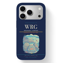 Thumbnail for Wrangell Airport (WRG) design on navy blue iPhone 17 Pro MagSafe case