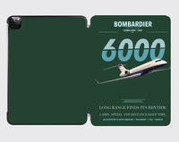 Thumbnail for Bombardier Global 6000 design on dark green ipad tablet case
