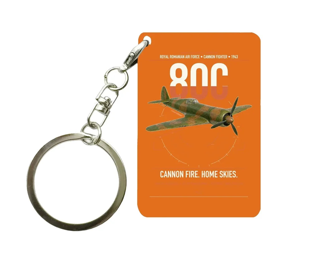 IAR 80C design on orange designed key chain, double-side print