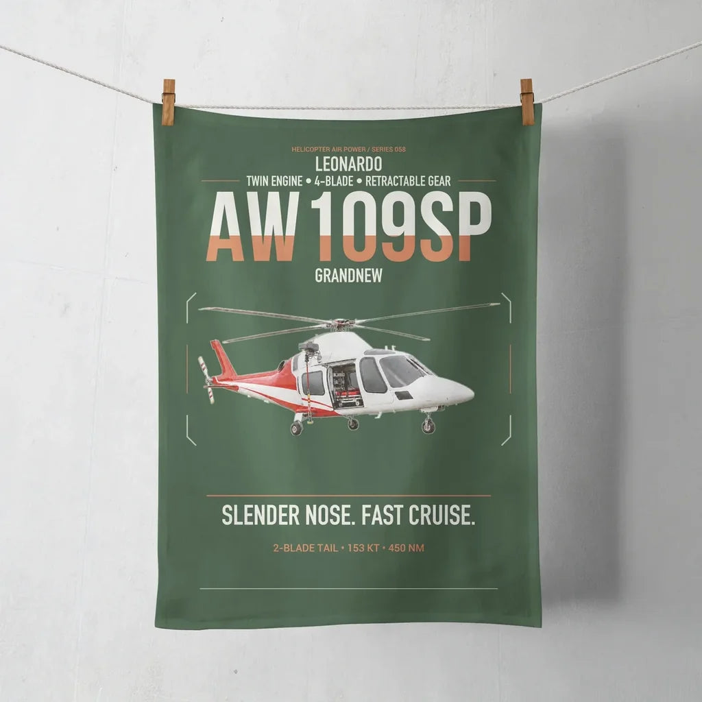 Leonardo AW109SP GrandNew design on dark green towel