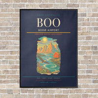 Thumbnail for Bodø Airport BOO - Canvas Framed - Navy Blue