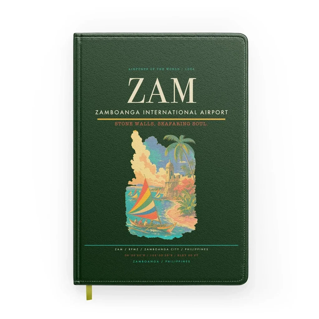 Zamboanga International Airport (ZAM) design on dark green notebook