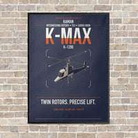 Thumbnail for Kaman K-1200 K-MAX vertical canvas print - framed - navy blue background