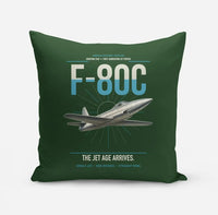 Thumbnail for F-80C Shooting Star design on dark green pillow