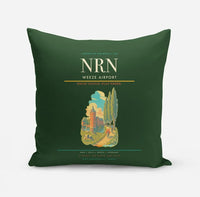 Thumbnail for Weeze Airport (NRN) design on dark green pillow