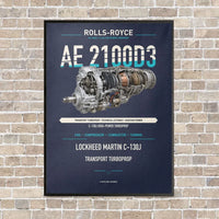 Thumbnail for AE 2100D3 vertical canvas print - framed - navy blue background