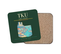 Thumbnail for Turku Airport (TKU) design on dark green 1 piece coaster