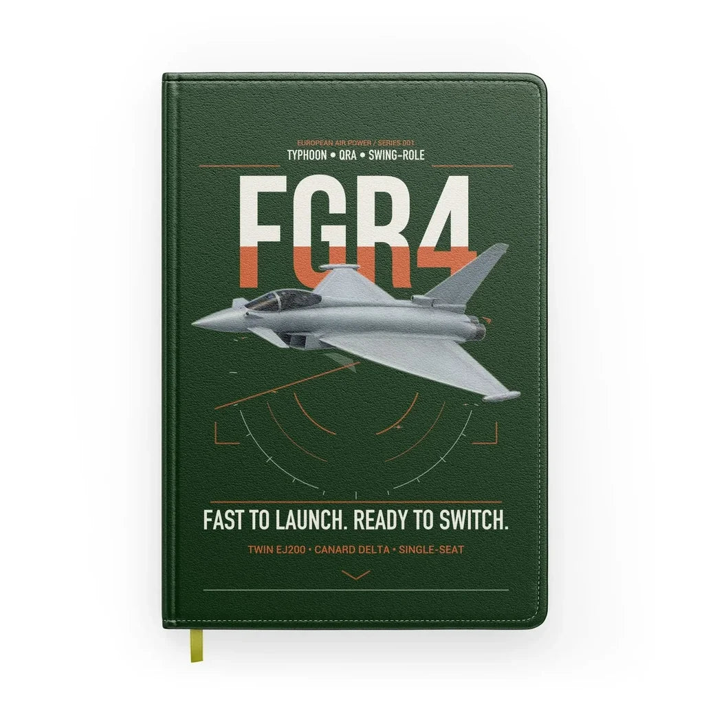 Eurofighter Typhoon FGR4 design on dark green notebook