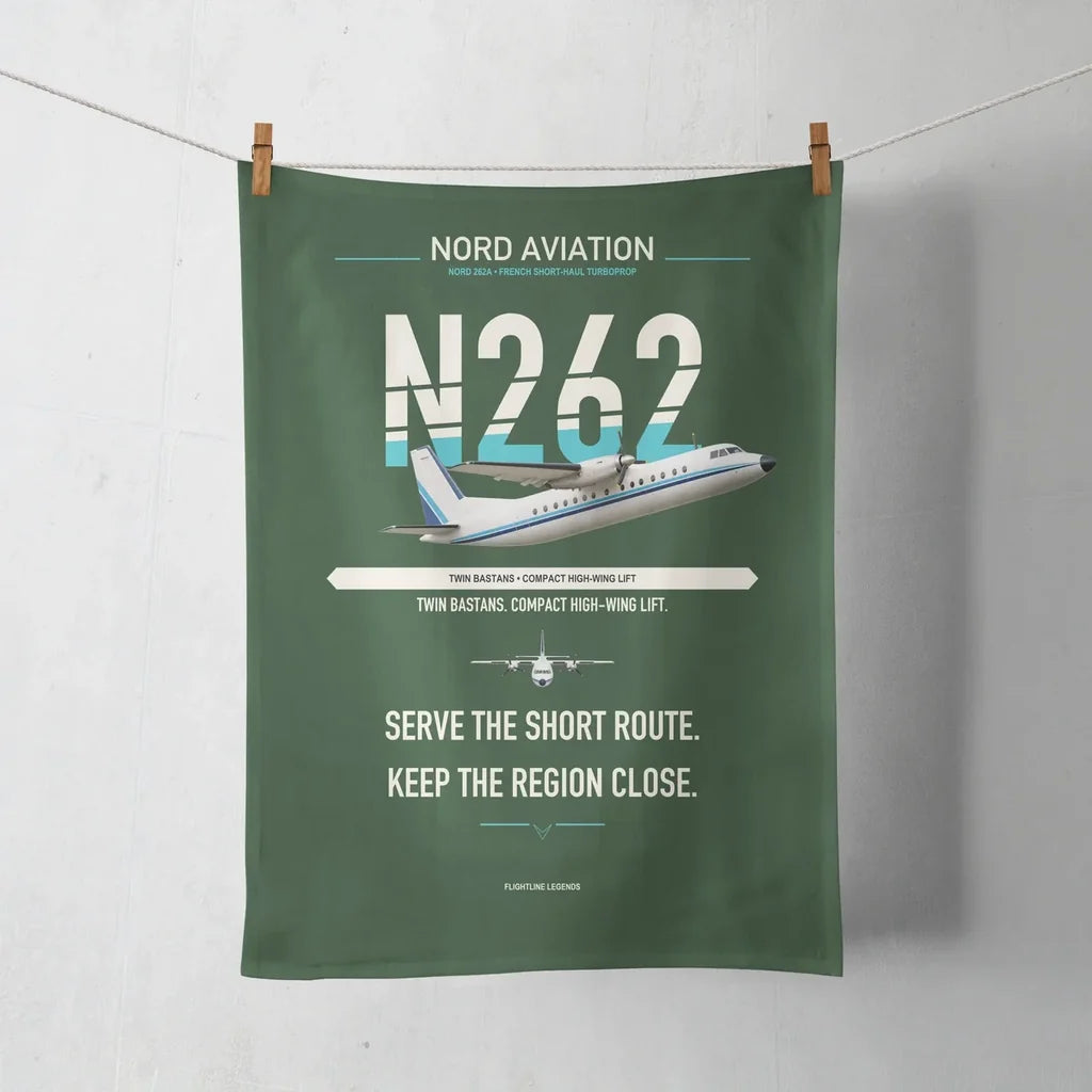 Nord 262A design on dark green towel