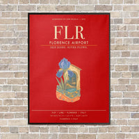 Thumbnail for Florence Airport FLR - Canvas Framed - Red