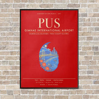 Thumbnail for Gimhae International Airport Busan PUS - Canvas Framed - Red