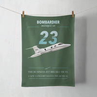 Thumbnail for Bombardier Learjet 23 design on dark green towel