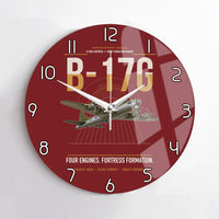 Thumbnail for B-17G Flying Fortress design on dark red no frame wall clock