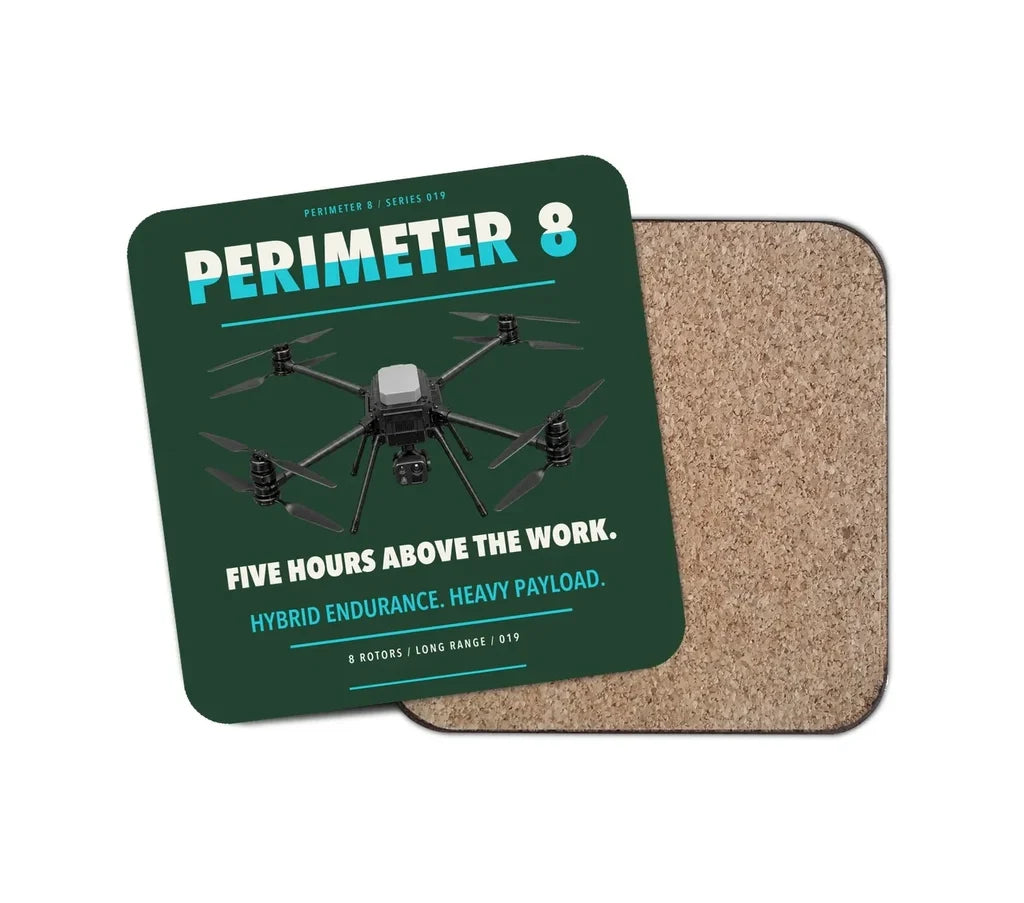 Skyfront Perimeter 8 design on dark green 1 piece coaster
