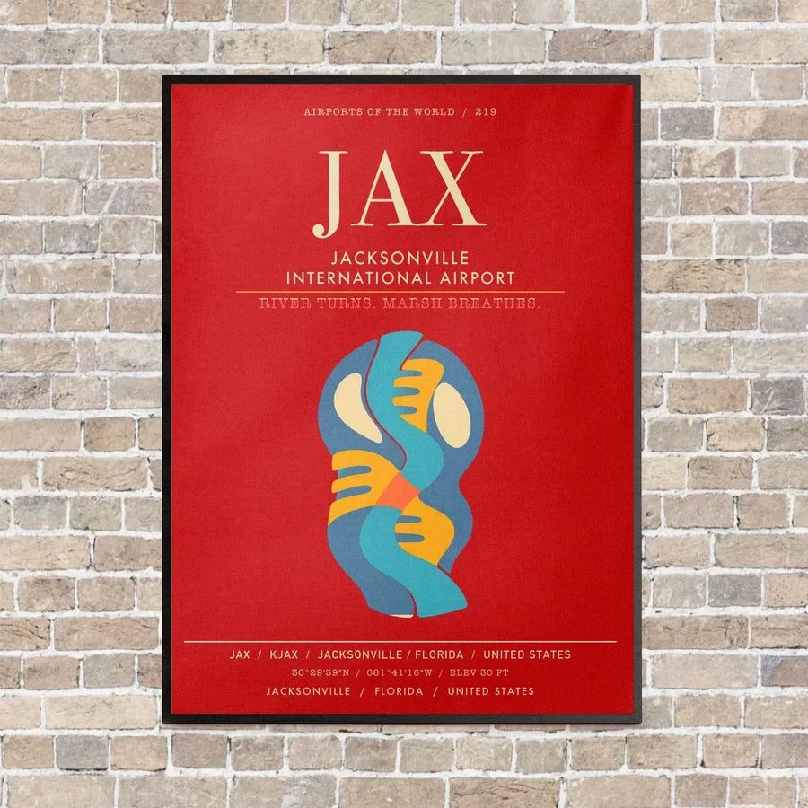 Jacksonville International Airport JAX - Canvas Framed - Red