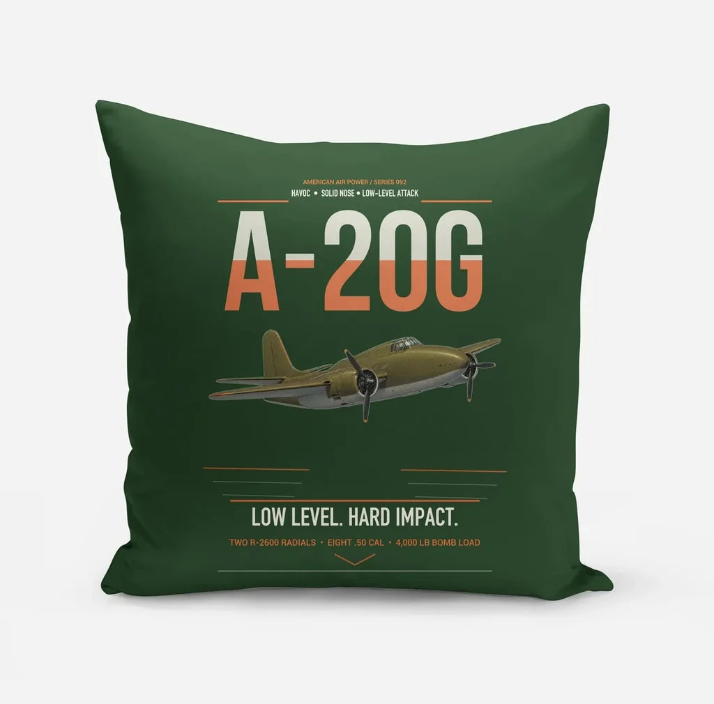 A-20G Havoc design on dark green pillow