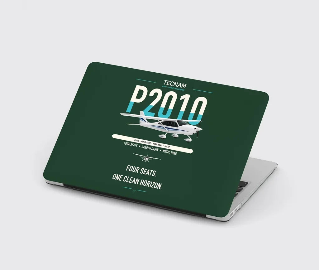 Tecnam P2010 design on dark green MacBook case
