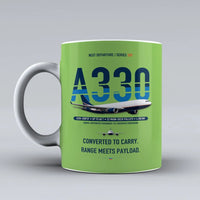 Thumbnail for A330-200P2F Mug design on light green airbus