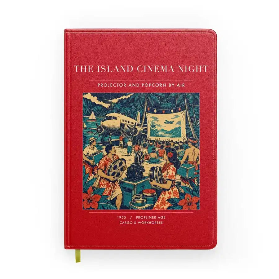 VINTAGE G4442 - The Island Cinema Night - Designed Notebooks design on red