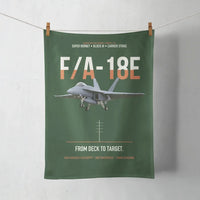 Thumbnail for F-A-18E Super Hornet Block III From Deck To Target design on dark green towel