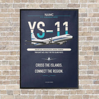 Thumbnail for NAMC YS-11A vertical canvas print - framed - navy blue background