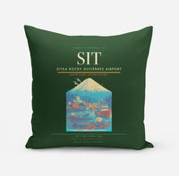 Thumbnail for Sitka Rocky Gutierrez Airport (SIT) design on dark green pillow