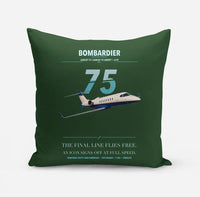 Thumbnail for Bombardier Learjet 75 Liberty design on dark green pillow