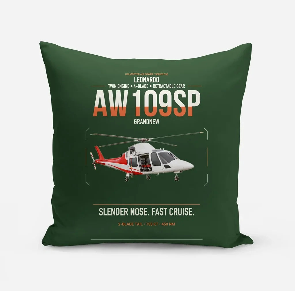 Leonardo AW109SP GrandNew design on dark green pillow