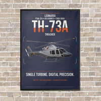 Thumbnail for Leonardo TH-73A Thrasher vertical canvas print - framed - navy blue background