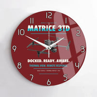 Thumbnail for DJI Matrice 3TD design on dark red no frame wall clock