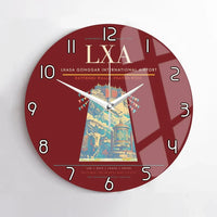 Thumbnail for Lhasa Gonggar International Airport (LXA) design on dark red no frame wall clock