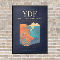 Thumbnail for Deer Lake Regional Airport YDF vertical canvas print - framed - navy blue background