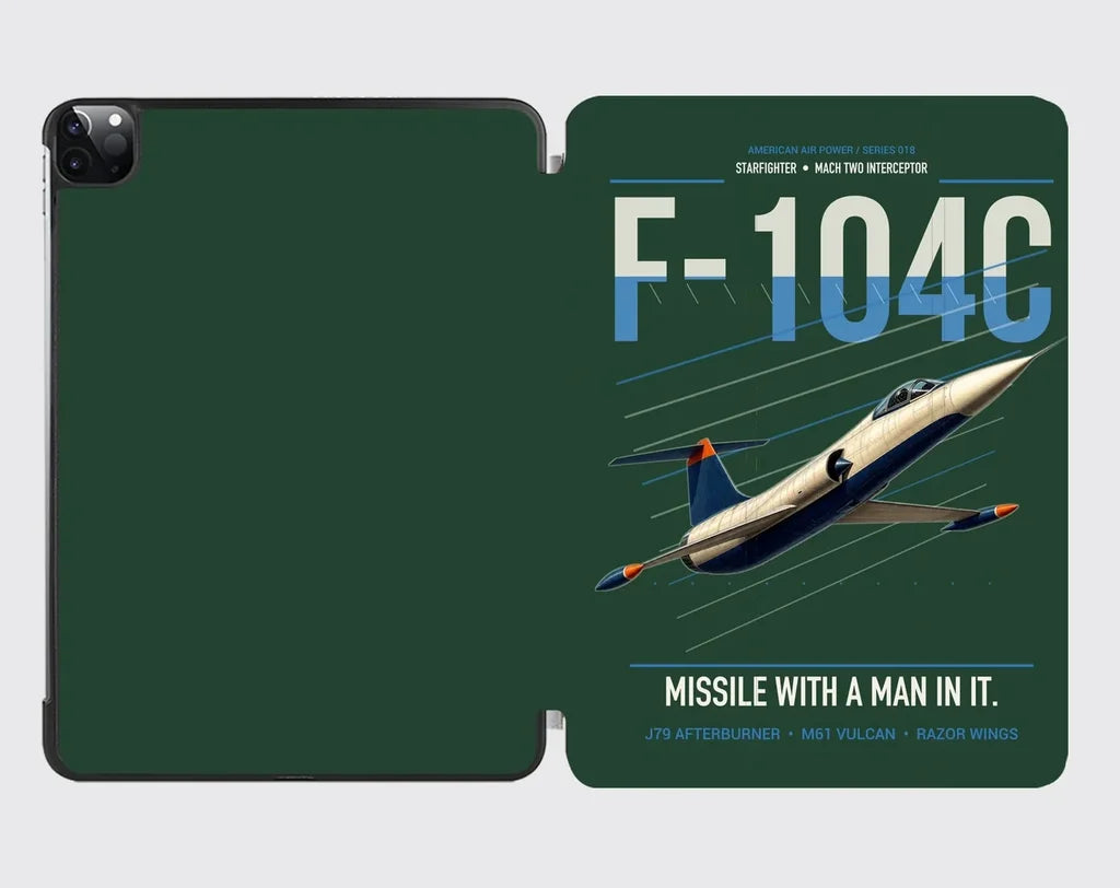 F-104C Starfighter design on dark green ipad tablet case