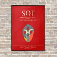 Thumbnail for Vasil Levski Airport Sofia SOF - Canvas Framed - Red