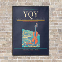 Thumbnail for Sydney–J.A. Douglas McCurdy Airport YQY vertical canvas print - framed - navy blue background