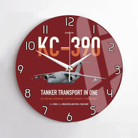 Thumbnail for Embraer KC-390 Millennium design on dark red no frame wall clock