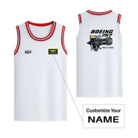 Thumbnail for Boeing 757 & Rolls Royce Engine (RB211) Designed Basketball Style Sports Tank Tops - view 13