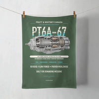 Thumbnail for PT6A-67 design on dark green towel