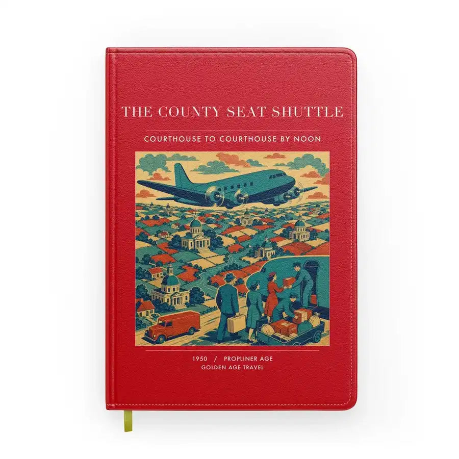 VINTAGE G4388 - The County Seat Shuttle - Designed Notebooks design on red