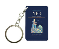 Thumbnail for Iqaluit Airport (YFB) design on navy blue key chain