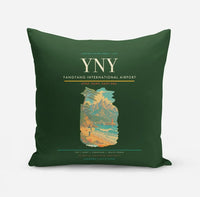 Thumbnail for Yangyang International Airport (YNY) design on dark green pillow