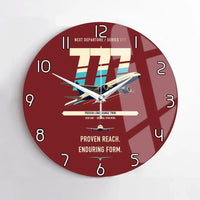 Thumbnail for Boeing 777-200ER design on dark red no frame wall clock