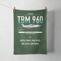Thumbnail for Daher TBM 960 design on dark green towel