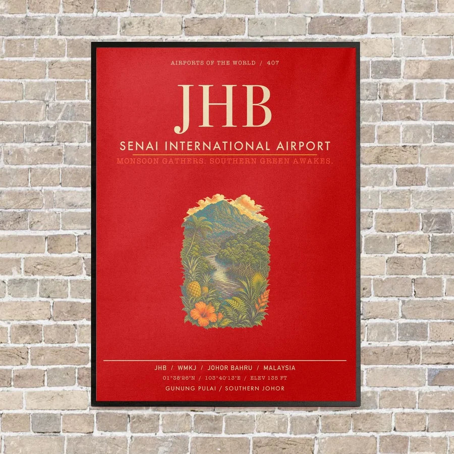 Senai International Airport JHB - Canvas Framed - Red