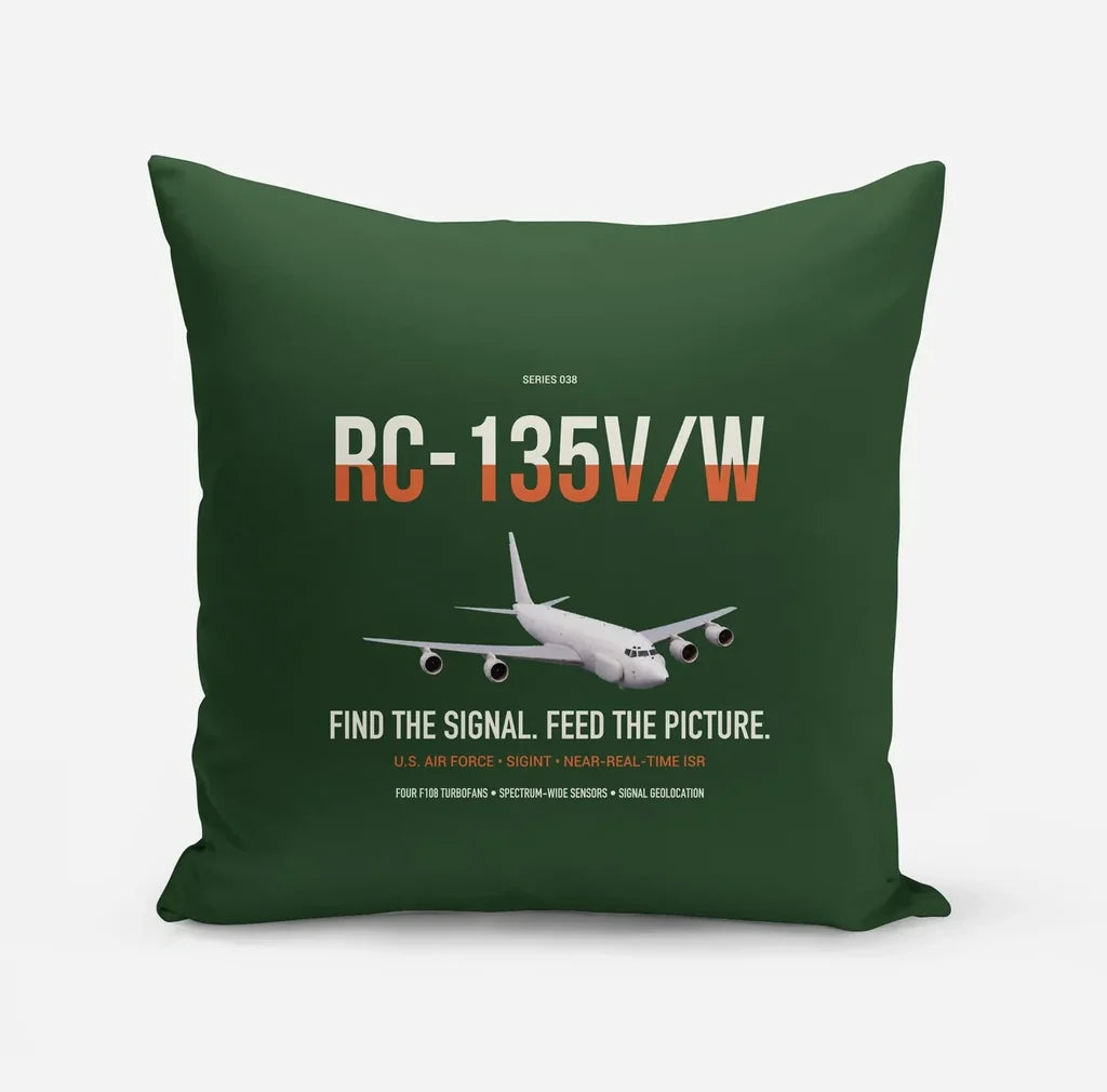 RC-135V W Rivet Joint design on dark green pillow