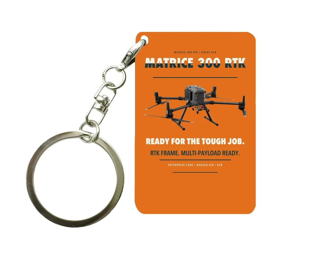 DJI Matrice 300 RTK Key Chain design on orange key chain