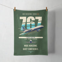 Thumbnail for Boeing 767-300ER design on dark green towel