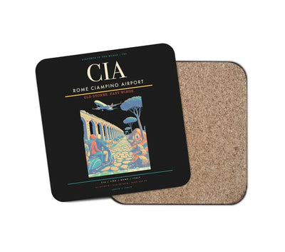 Rome Ciampino Airport CIA Coaster 1-Piece - Black